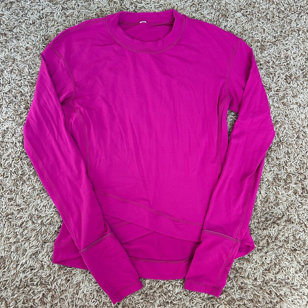 Lululemon Close to Crossing Long sleeve top Size 6 in Ripened Raspberry!